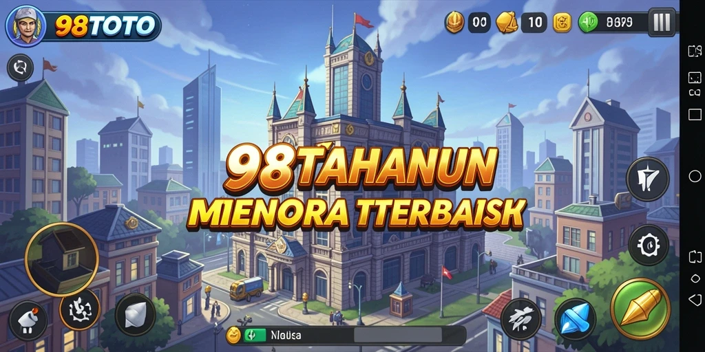 Screenshot 98TOTO menampilkan aksi menara pertahanan yang mendebarkan.