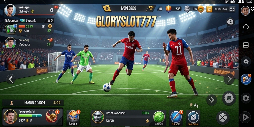 Screenshot gameplay GLORYSLOT777 menampilkan aksi seru dalam olahraga.