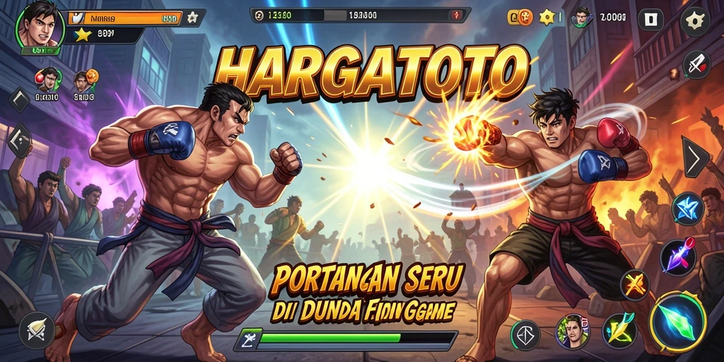 Tampilan seru pertarungan di HARGATOTO dengan aksi mendebarkan.