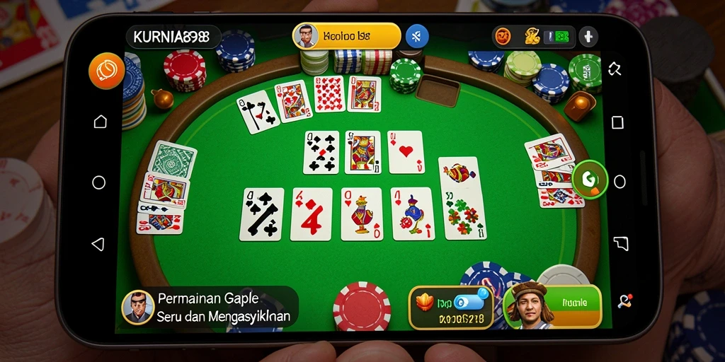 Tampilan gameplay KURNIA898 yang menarik dan penuh strategi Gaple.