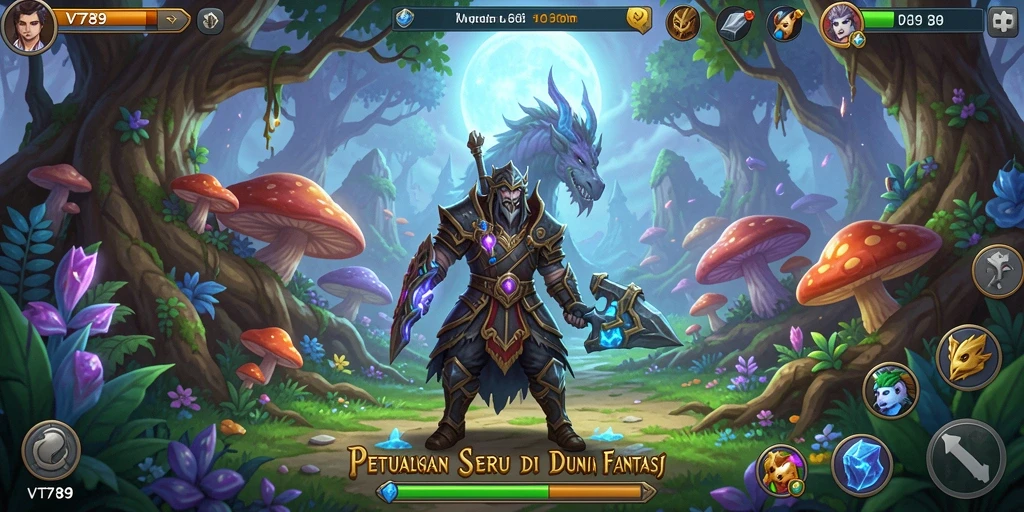 Tampilan gameplay yang menakjubkan dari VT789 di dunia petualangan.